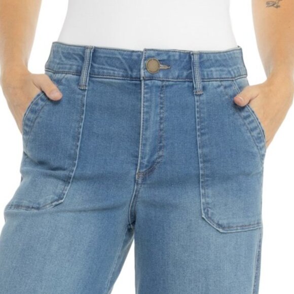 NEW Democracy AbTechnology Skyrise Pork Chop Pocket Denim Jeans Wide Leg 1125 3S - Picture 5 of 5